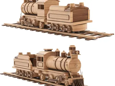 train wood 3D model
