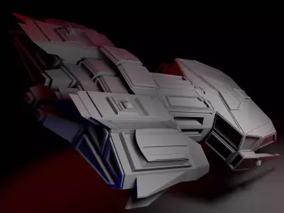 Transport ship Free low-poly 3D model