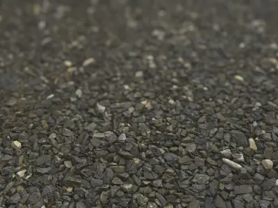 Dark Gravel RailWay Gravel Texture Low-poly 3D model