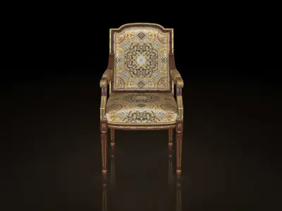 Persian-Inspired Ornate Armchair 3D model