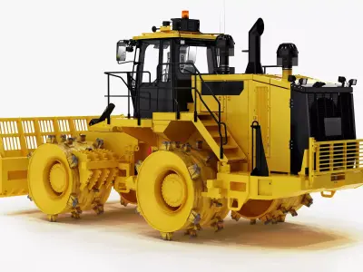 Landfill Wheeled Bulldozer Compactor 3D model