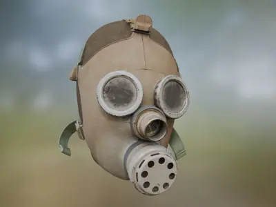 Gas Mask Old Low-poly 3D model