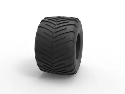 Monster Jam tire 23 Scale 1 to 25 3D print model