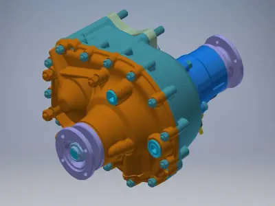 Vehicle transfer case assembly 3D model