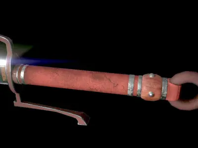 Low Poly Game-Ready Fantasy Heavy Sword Low-poly 3D model