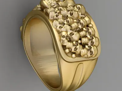 Antique Gents Signet Ring 3D print model buy