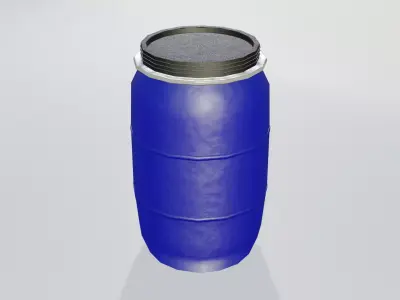 Plastic Open Head Drum 120L Low-poly 3D model