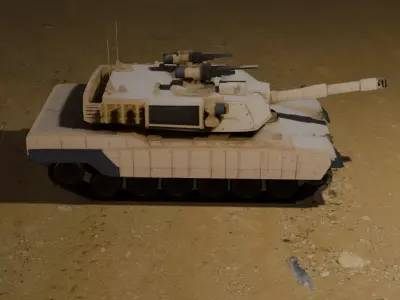 M1 Abrams Main Battle Tank  Realistic 3D Model Low-poly 3D model