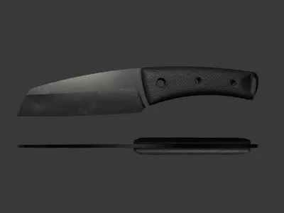 Game and VR-AR Ready Knife Low-poly 3D model
