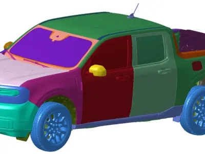Pickup Maverock Lariat FWD 2022 Vehicle 3d scan data 3D model 3D model