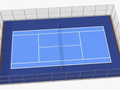  Outdoor Tennis Court with Double Court Tennis Net 