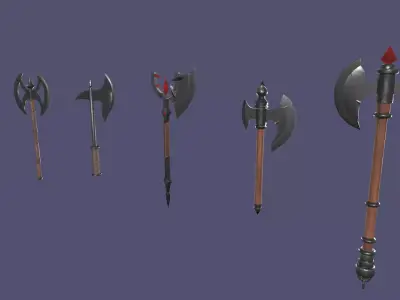 Axe pack Low-poly 3D model purchase