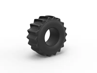 Dirt dragster rear tire 5 Scale 1 to 25 3D print model