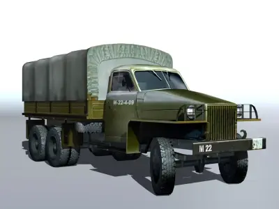 Studebaker-us6 military truck Low-poly 3D model