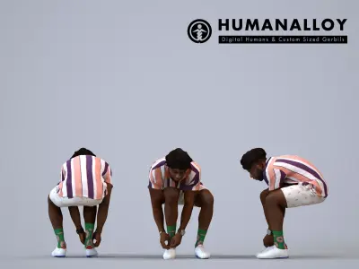 Basics0561 - A set containing 5 models of male and female 3D model