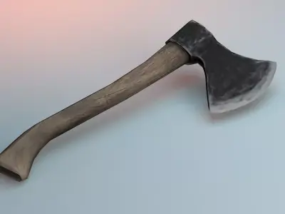 Axe Wooden Model Low-poly 3D model