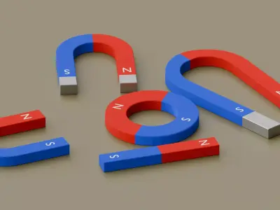 Educational Low-Poly 3D Magnet Collection Free low-poly 3D model