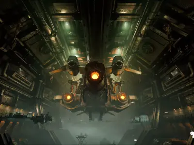 Sci-Fi Spaceship Hangar Environment Low-poly 3D model