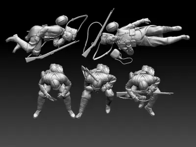 French soldier  ww2 3D print model