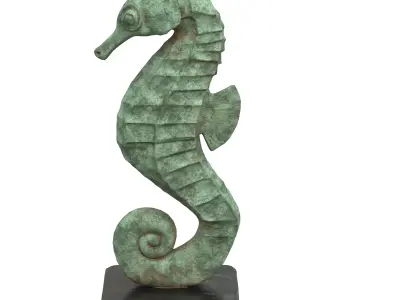 Seahorse statue Low-poly 3D model