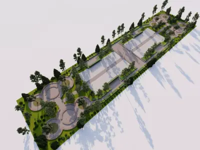 public park-Private Park Landscape 3D model