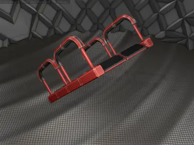 Sci-Fi Stairs - 27 - Red Version Low-poly 3D model