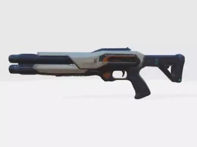 Lowpoly scifi gun Low-poly 3D model shop