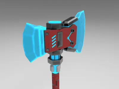 Stylized War Axe Low-poly 3D model purchase