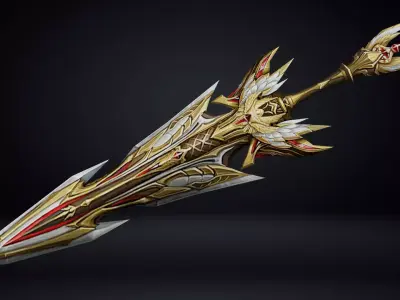 Futuristic Sword Low-poly 3D model 32
