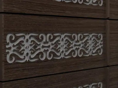 Cabinet with Embose Motife Free 3D model