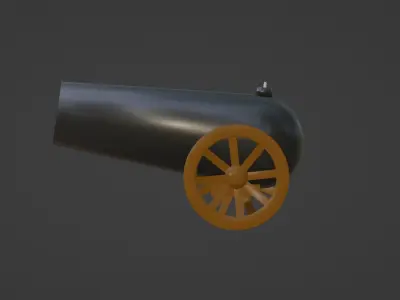 Low Poly Modular Cannon Free low-poly 3D model