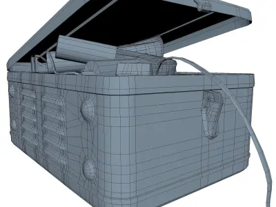 Welding Low Poly old metal box Low-poly 3D model