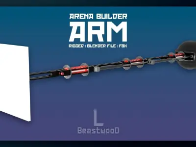 Mechanical Robot Arm Arena Builder Rigged 3D model