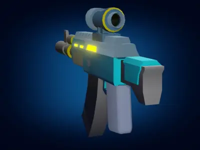 Gun to game PBR low-poly game ready  Free low-poly 3D model