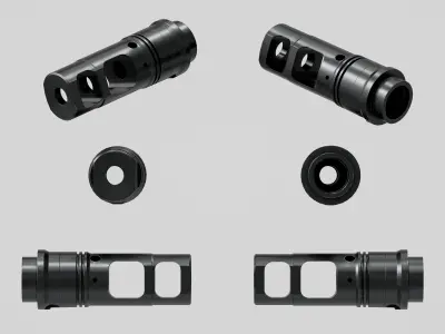 SFMB-338 SOCOM Muzzle Brake Suppressor Adapter Low-poly 3D model