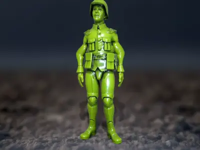 Green Toy Soldier model pack Low-poly 3D model