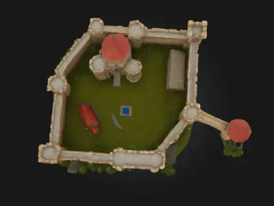 Fortress Haven Medieval Stronghold Model for Fantasy 3D model
