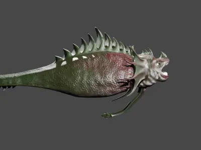 Munster fish  Low-poly 3D model