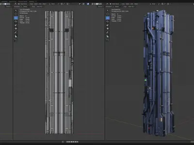 Sci-Fi Parts Kit Pack Vol 02 C-PBR Low-poly 3D model