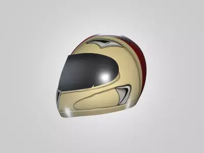 Full-Face Racing Helmet - Low-Poly 3D Model Free low-poly 3D model