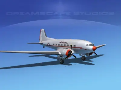 Douglas DC-3 American Airlines 3D model