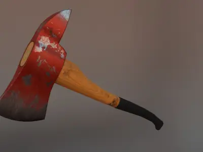Fire Axe Low poly Low-poly 3D model
