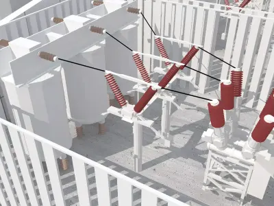 Electrical power substation-power station 3D model get