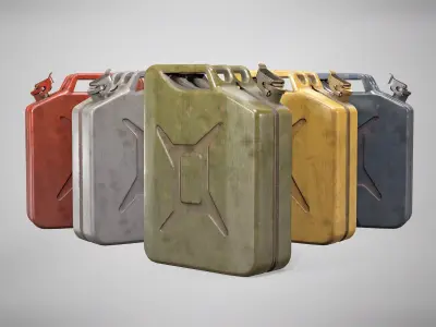Classic Metal Jerrycan - Vintage Fuel Gas Oil Can AAA Game Ready Low-poly 3D model