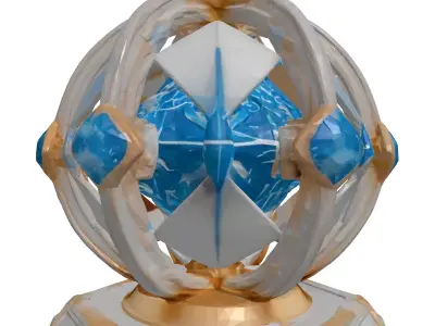 Glowing Alien Artifact Crystal Core 3D model