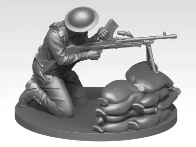 British soldier ww2 3D 08 3D print model