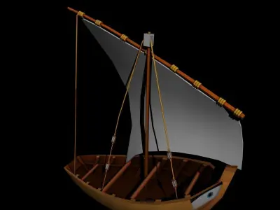 cargo boat Low-poly 3D model