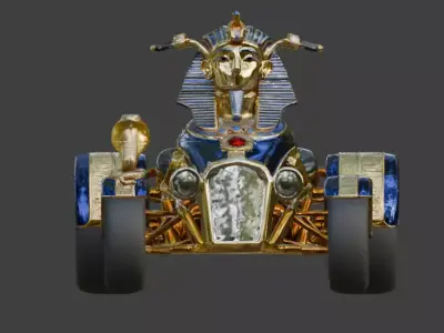 Ornate Egyptian Pharaoh Quad-Chopper Low-poly 3D model