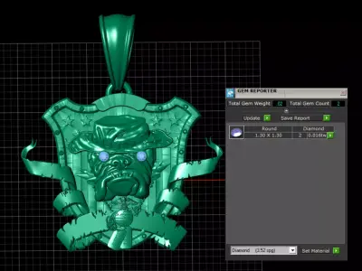 Marine Corp s Devil Dog   Gold Shield Pendan 3D print model