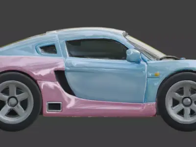 Modern Racing Go Kart 3D Model v01 Low-poly 3D model